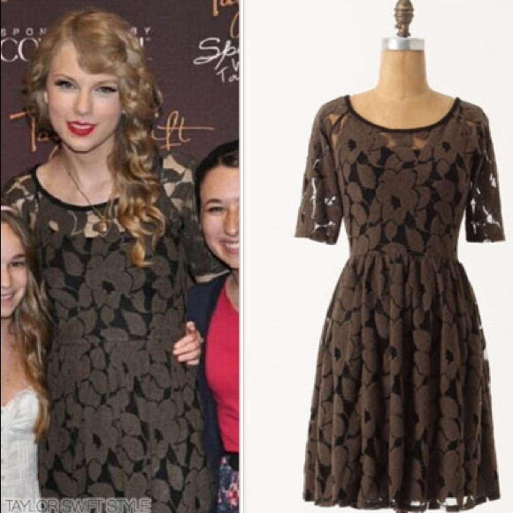Anthropologie Dress in Mossy Brown
